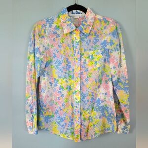 Boden Lightweight Cotton Pastel Floral Button-Up Shirt